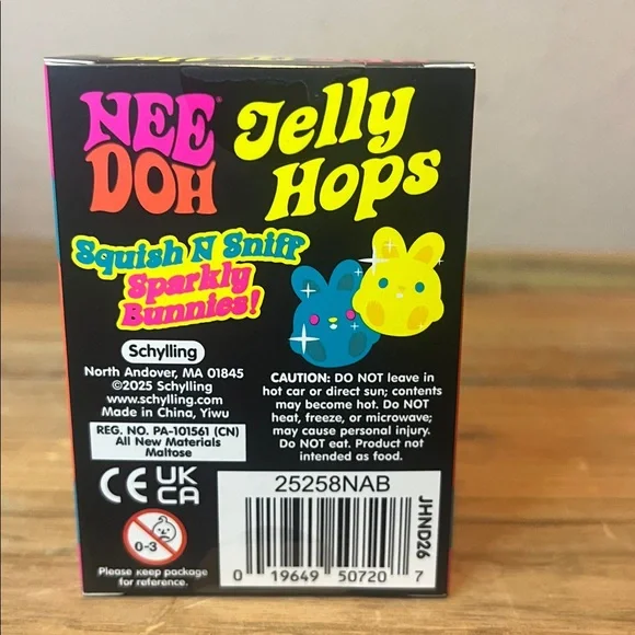 NeeDoh Jelly Hops Scented Bunny Squish Toy - Blue “Giggly Groovinberry” - Picture 3 of 6